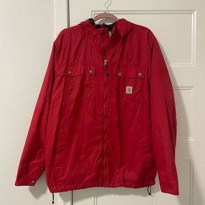Red Carhartt windbreaker size large, great condition